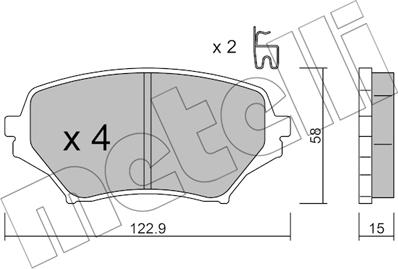 Metelli 22-0870-0 - Bremžu uzliku kompl., Disku bremzes www.autospares.lv