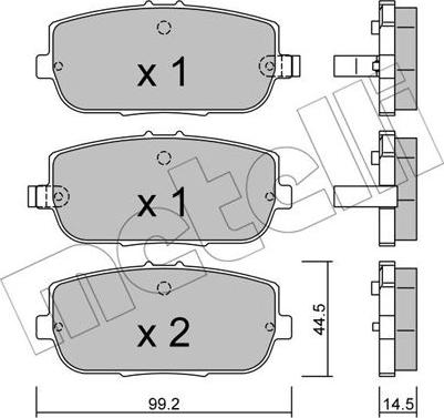 Metelli 22-0871-0 - Bremžu uzliku kompl., Disku bremzes www.autospares.lv