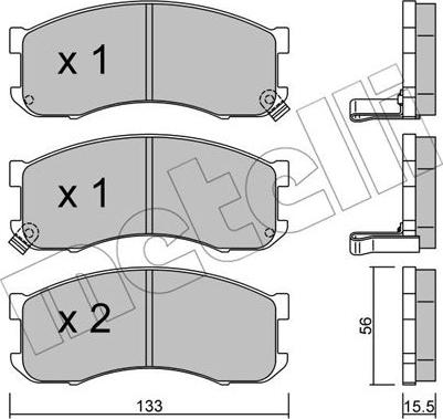 Metelli 22-0394-0 - Bremžu uzliku kompl., Disku bremzes autospares.lv