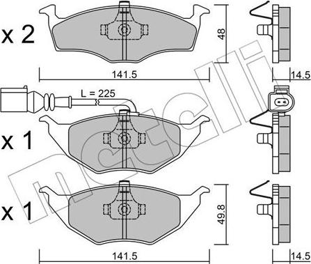 Metelli 22-0345-1 - Bremžu uzliku kompl., Disku bremzes www.autospares.lv