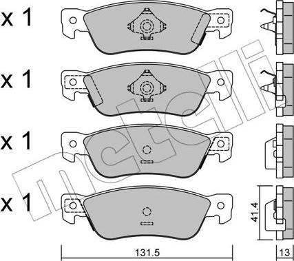 Metelli 22-0359-0 - Bremžu uzliku kompl., Disku bremzes autospares.lv