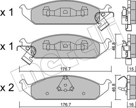 Metelli 22-0355-0 - Bremžu uzliku kompl., Disku bremzes www.autospares.lv