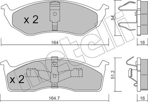 Metelli 22-0356-1 - Bremžu uzliku kompl., Disku bremzes autospares.lv