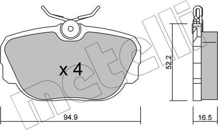 Metelli 22-0351-0 - Bremžu uzliku kompl., Disku bremzes autospares.lv