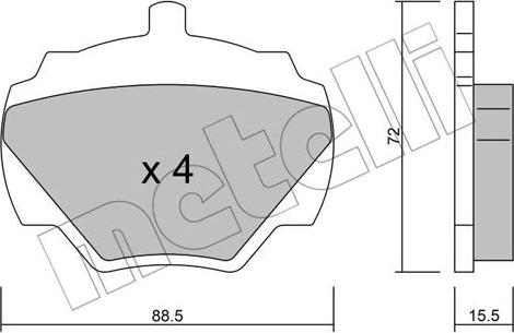 Metelli 22-0353-0 - Тормозные колодки, дисковые, комплект www.autospares.lv