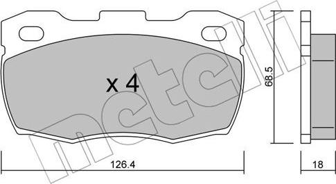 Metelli 22-0352-0 - Bremžu uzliku kompl., Disku bremzes www.autospares.lv