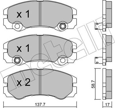 Metelli 22-0357-1 - Bremžu uzliku kompl., Disku bremzes www.autospares.lv