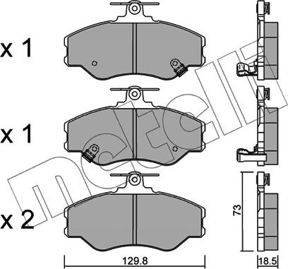 Metelli 22-0366-0 - Тормозные колодки, дисковые, комплект www.autospares.lv