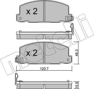 Metelli 22-0360-0 - Bremžu uzliku kompl., Disku bremzes www.autospares.lv