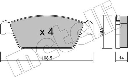 Metelli 22-0367-0 - Bremžu uzliku kompl., Disku bremzes www.autospares.lv