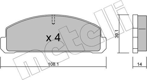 Metelli 22-0300-0 - Bremžu uzliku kompl., Disku bremzes www.autospares.lv