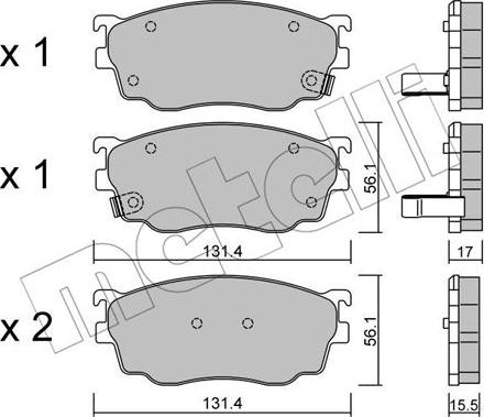 Metelli 22-0301-0 - Bremžu uzliku kompl., Disku bremzes autospares.lv