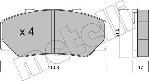 Metelli 22-0308-0 - Bremžu uzliku kompl., Disku bremzes www.autospares.lv