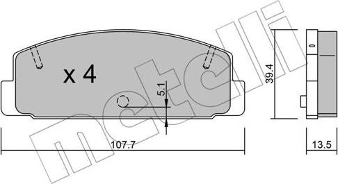 Metelli 22-0302-0 - Bremžu uzliku kompl., Disku bremzes www.autospares.lv