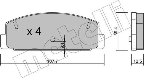 Metelli 22-0302-2 - Bremžu uzliku kompl., Disku bremzes www.autospares.lv