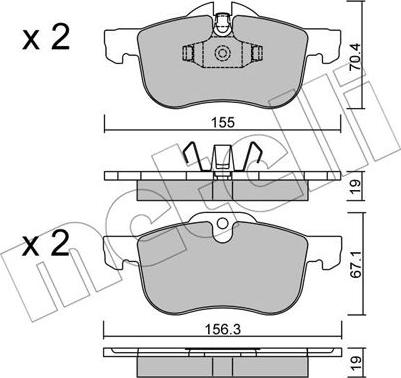 Metelli 22-0307-0 - Bremžu uzliku kompl., Disku bremzes www.autospares.lv