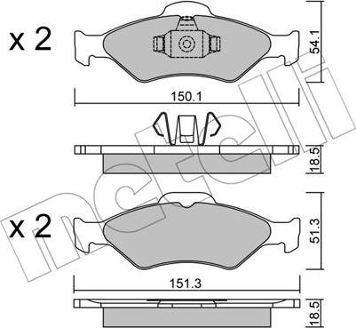 Metelli 22-0315-0 - Bremžu uzliku kompl., Disku bremzes www.autospares.lv