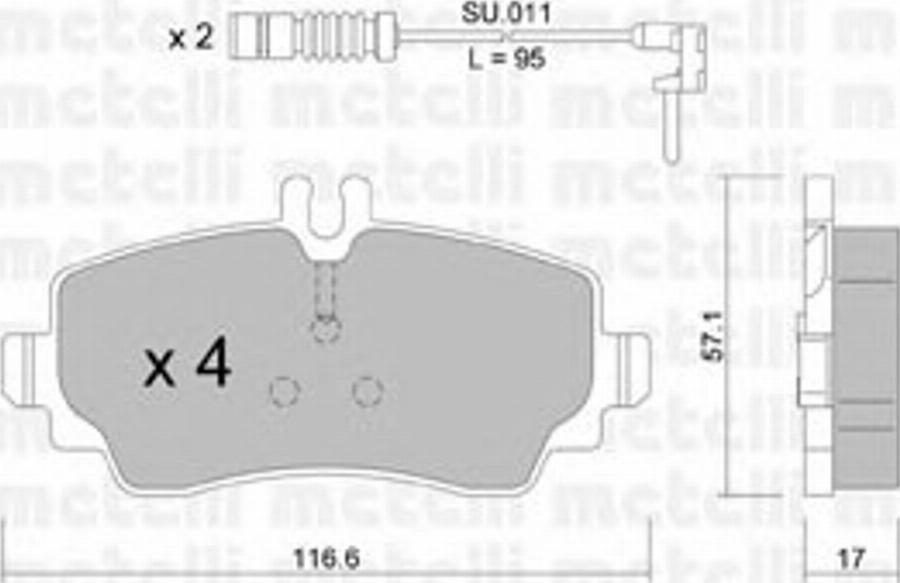 Metelli 22-0310-0K - Bremžu uzliku kompl., Disku bremzes autospares.lv