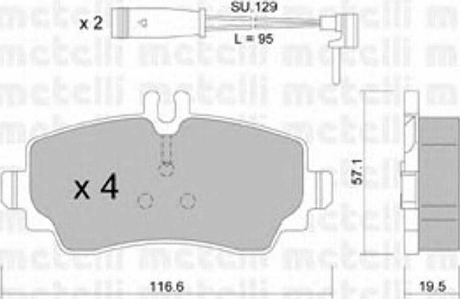 Metelli 2203101K - Bremžu uzliku kompl., Disku bremzes autospares.lv