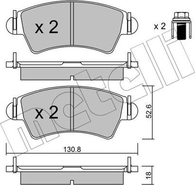 Metelli 22-0313-0 - Bremžu uzliku kompl., Disku bremzes www.autospares.lv