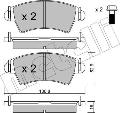 Metelli 22-0313-1 - Bremžu uzliku kompl., Disku bremzes www.autospares.lv