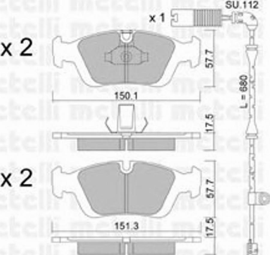 Metelli 22-0312-0K - Bremžu uzliku kompl., Disku bremzes www.autospares.lv