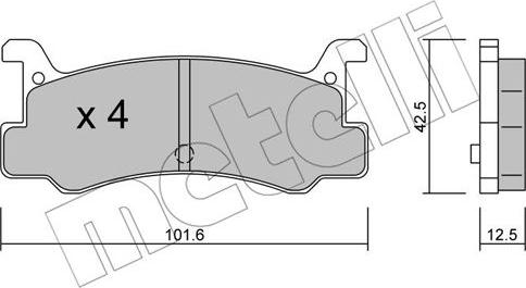 Metelli 22-0389-0 - Bremžu uzliku kompl., Disku bremzes autospares.lv