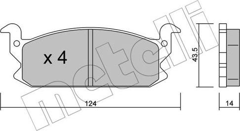 Metelli 22-0380-0 - Bremžu uzliku kompl., Disku bremzes www.autospares.lv