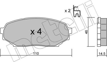 Metelli 22-0388-0 - Bremžu uzliku kompl., Disku bremzes www.autospares.lv