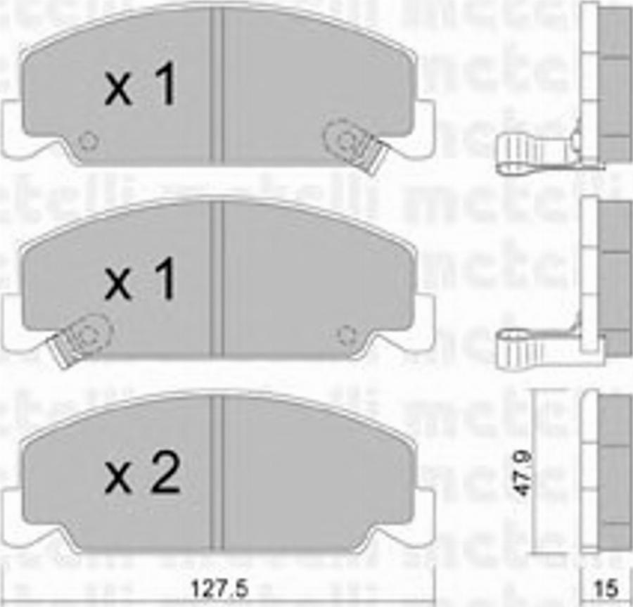 Metelli 22-0383-0 - Bremžu uzliku kompl., Disku bremzes www.autospares.lv