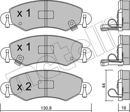 Metelli 22-0339-0 - Bremžu uzliku kompl., Disku bremzes www.autospares.lv