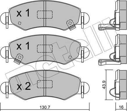 Metelli 22-0339-1 - Тормозные колодки, дисковые, комплект www.autospares.lv