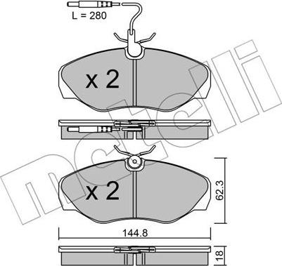 Metelli 22-0338-1 - Brake Pad Set, disc brake www.autospares.lv