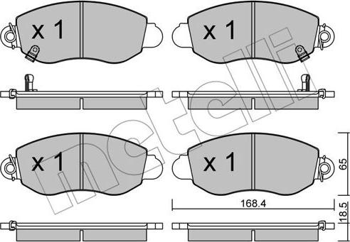 Metelli 22-0320-0 - Bremžu uzliku kompl., Disku bremzes www.autospares.lv