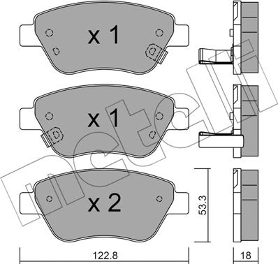 Metelli 22-0321-4 - Тормозные колодки, дисковые, комплект www.autospares.lv