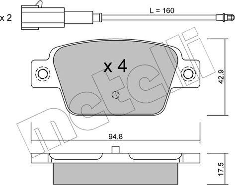 Metelli 22-0323-1 - Bremžu uzliku kompl., Disku bremzes www.autospares.lv