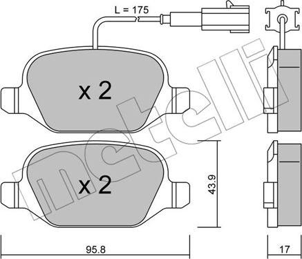 Metelli 22-0323-2 - Bremžu uzliku kompl., Disku bremzes autospares.lv