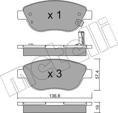 Metelli 22-0322-2 - Bremžu uzliku kompl., Disku bremzes autospares.lv