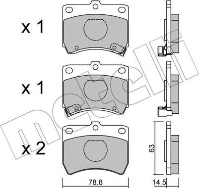 Metelli 22-0370-0 - Bremžu uzliku kompl., Disku bremzes autospares.lv