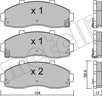 Metelli 22-0373-0 - Bremžu uzliku kompl., Disku bremzes www.autospares.lv