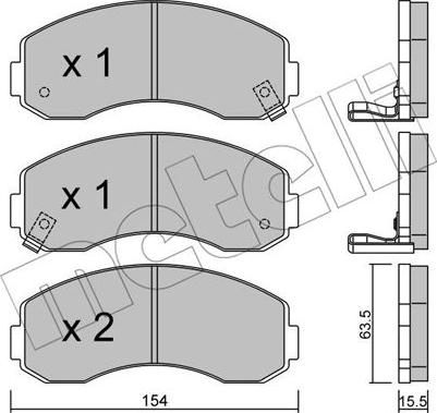 Metelli 22-0377-0 - Bremžu uzliku kompl., Disku bremzes www.autospares.lv