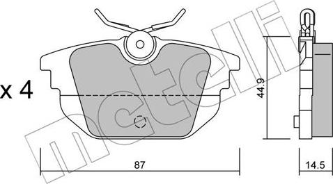 Metelli 22-0299-0 - Bremžu uzliku kompl., Disku bremzes autospares.lv