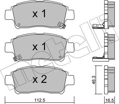 Metelli 22-0292-0 - Тормозные колодки, дисковые, комплект www.autospares.lv