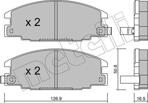 Metelli 22-0244-0 - Тормозные колодки, дисковые, комплект www.autospares.lv