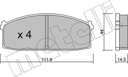 Metelli 22-0245-0 - Brake Pad Set, disc brake www.autospares.lv