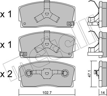 Metelli 22-0240-0 - Bremžu uzliku kompl., Disku bremzes www.autospares.lv