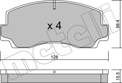 Metelli 22-0243-0 - Bremžu uzliku kompl., Disku bremzes www.autospares.lv