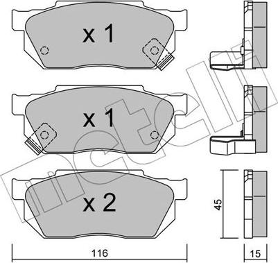 Metelli 22-0247-1 - Brake Pad Set, disc brake www.autospares.lv