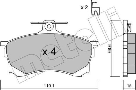 Metelli 22-0250-0 - Bremžu uzliku kompl., Disku bremzes www.autospares.lv