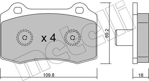 Metelli 22-0251-5 - Тормозные колодки, дисковые, комплект www.autospares.lv